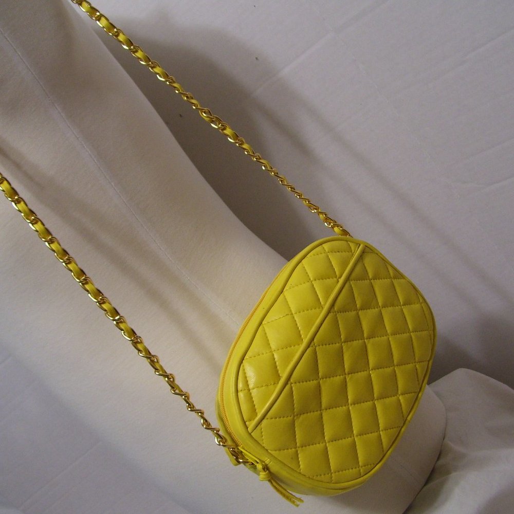 Laura Scott Fashion Handbag Quilted Yellow NWOT